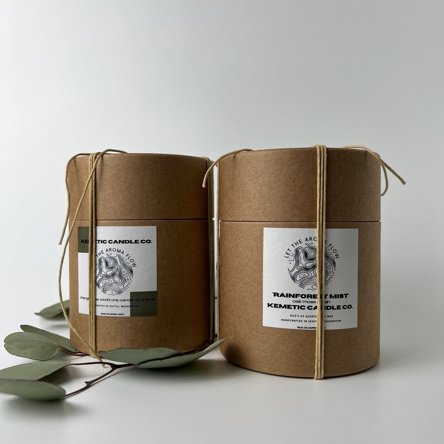 Bring the refreshing scent of the Pacific North West rainforest into your home with Kemetic Candle Co.'s Rainforest Mist 8 oz candles. Shop now and experience nature's tranquility.