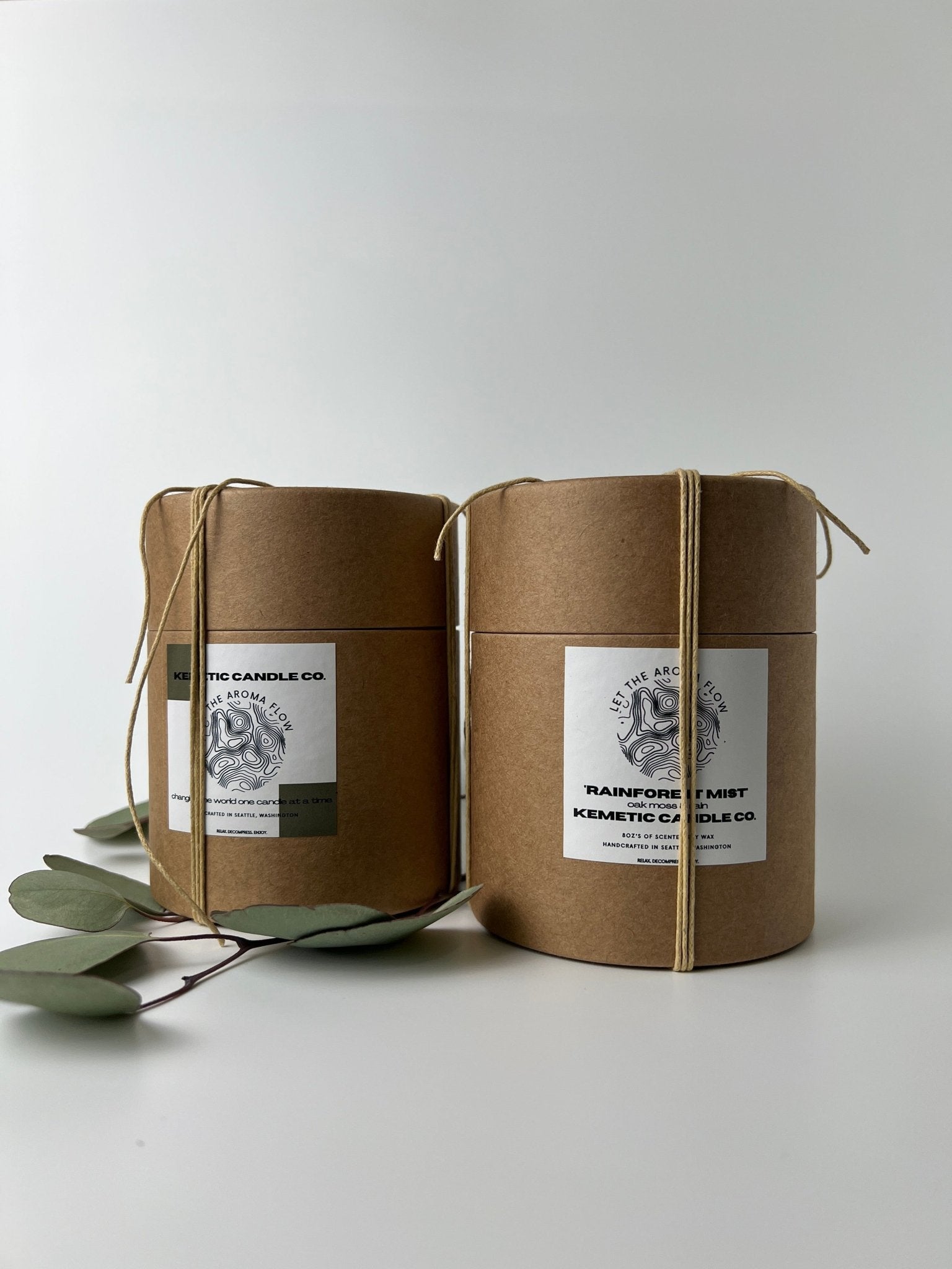 Bring the refreshing scent of the Pacific North West rainforest into your home with Kemetic Candle Co.'s Rainforest Mist 8 oz candles. Shop now and experience nature's tranquility.
